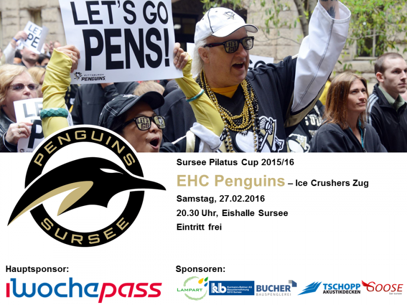 EHC Penguins - Ice Crushers Zug; 27.02.2016 20.30 Uhr, Eishalle Sursee
