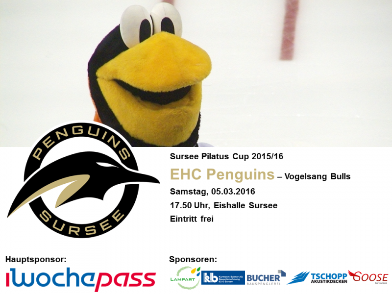 EHC Penguins - Vogelsang Bulls; 05.03.2016 17.50 Uhr, Eishalle Sursee