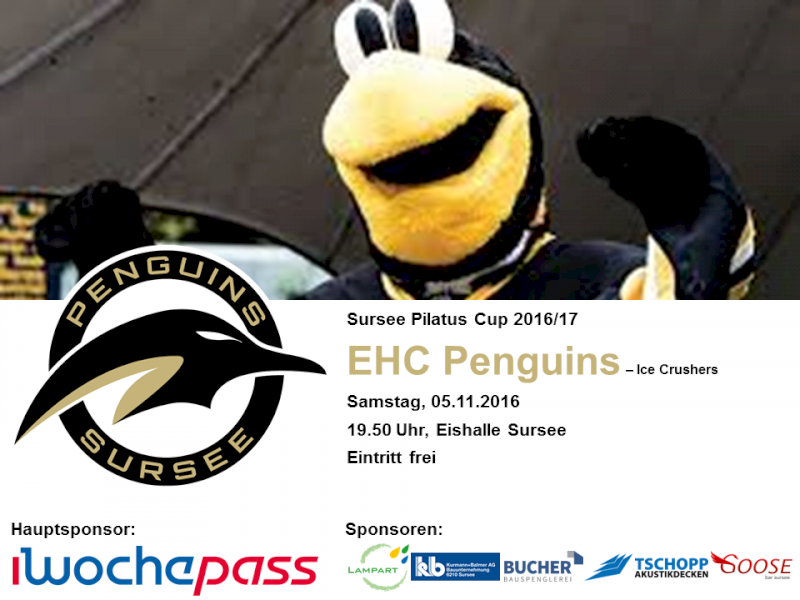 EHC Penguins - Ice Crushers; 05.11.2016 19.50 Uhr, Eishalle Sursee