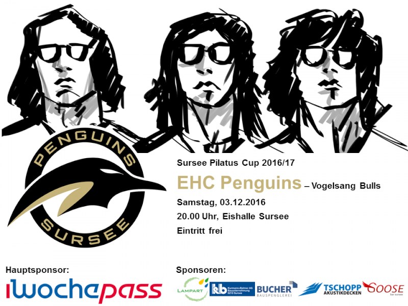 EHC Penguins - Vogelsang Bulls; 03.12.2016 20.00 Uhr, Eishalle Sursee