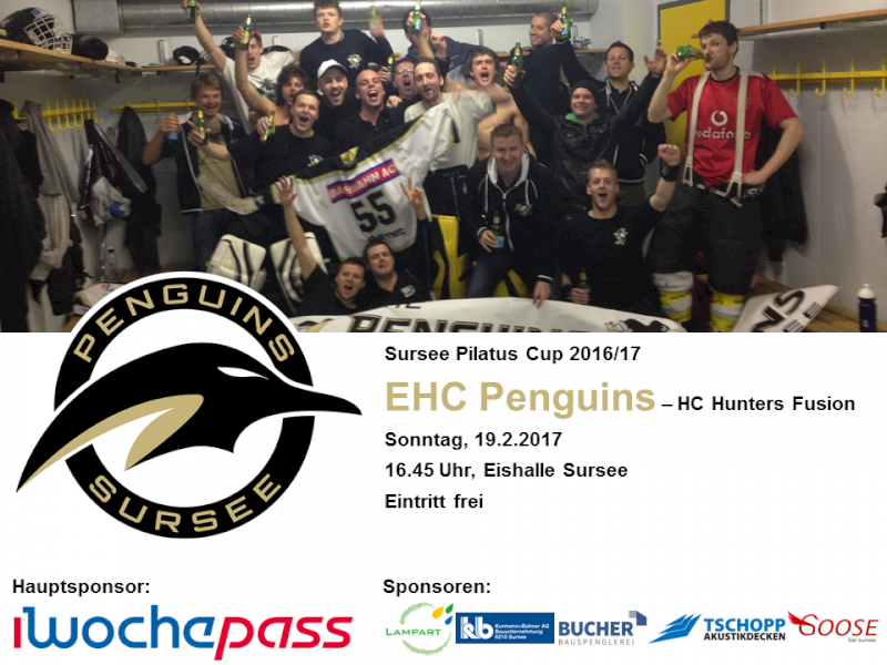 EHC Penguins - Hunters Fusion; 19.2.2017 16.45 Uhr, Eishalle Sursee