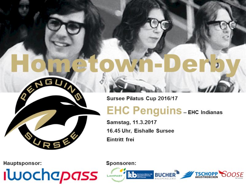 EHC Penguins - EHC Indianas; 11.3.2017 16.45 Uhr, Eishalle Sursee