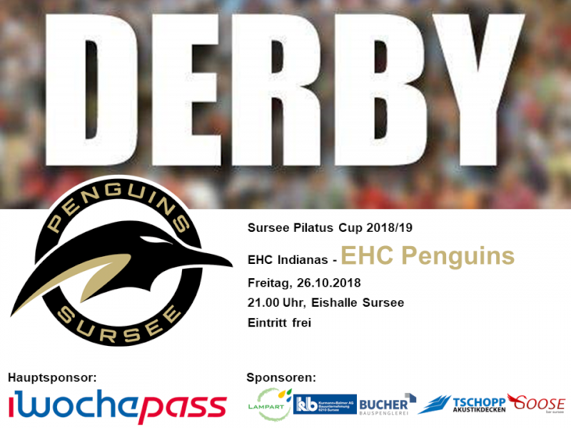EHC Indianas - EHC Penguins; 26.10.2018 21.00 Uhr, Eishalle Sursee