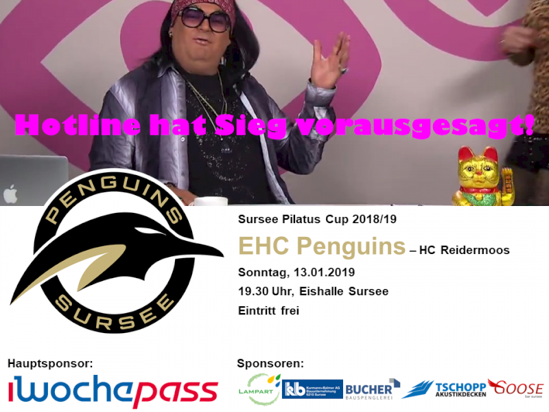 EHC Penguins - HC Reidermoos; 13.01.2019 19.30 Uhr, Eishalle Sursee