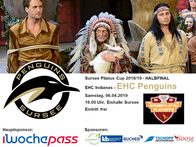 Halbfinal; EHC Indianas - EHC Penguins; 06.04.2019 16.00 Uhr, Eishalle Sursee