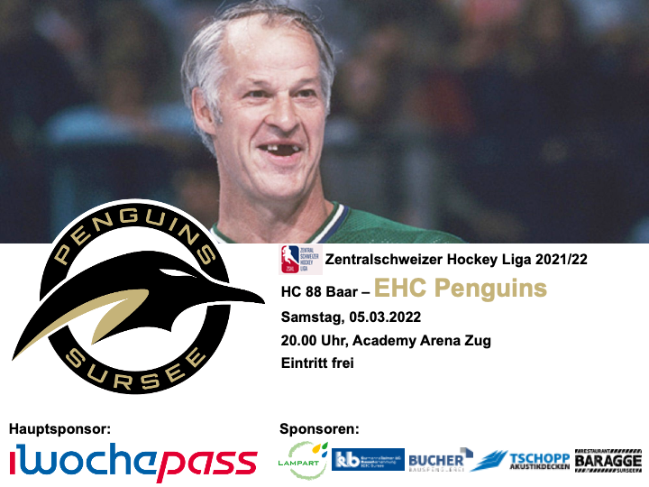 HC 88 Baar – EHC Penguins; 05.03.2022 20.00 Uhr, Academy Arena Zug