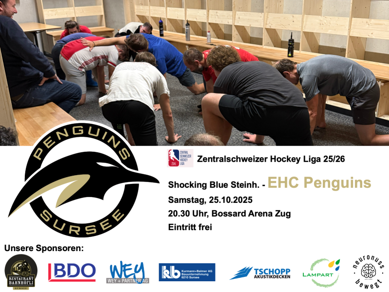 Shocking Blue Steinhausen - EHC Penguins; 25.10.2025 2016.45, Bossard Arena Zug